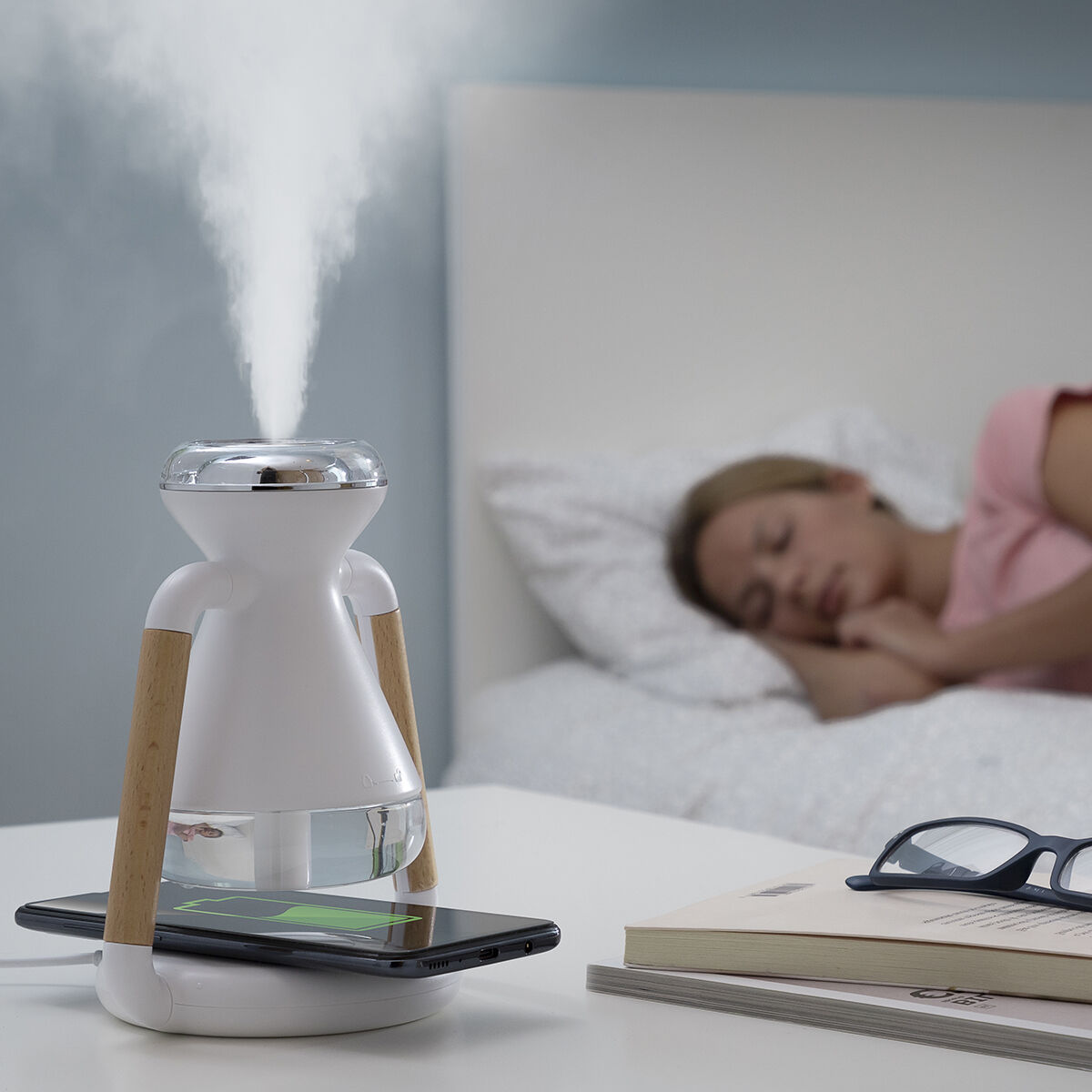 3-i-1 Trådlös laddare, aromdiffuser och luftfuktare Misvolt InnovaGoods